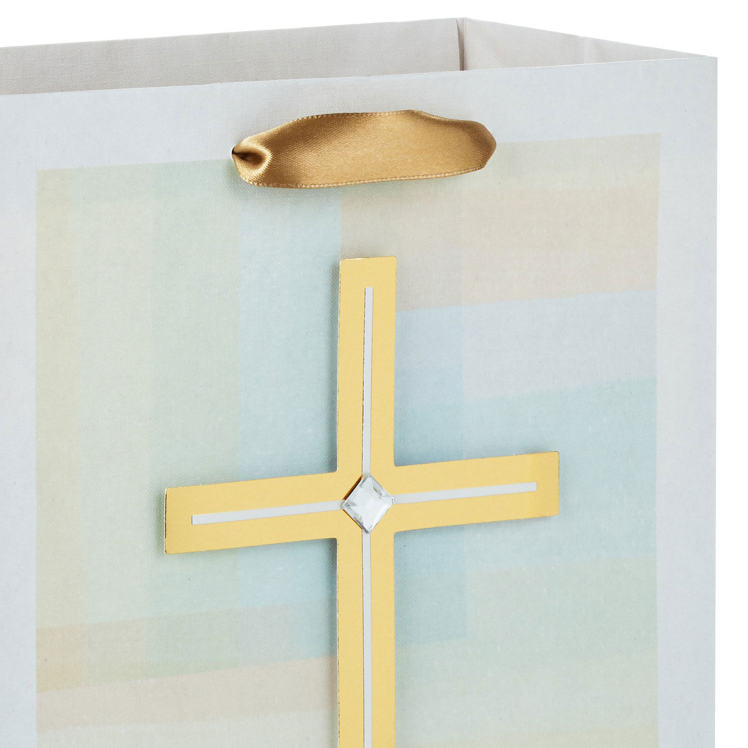 Gold Cross on Pastel Medium Gift Bag Handel detail image number 4