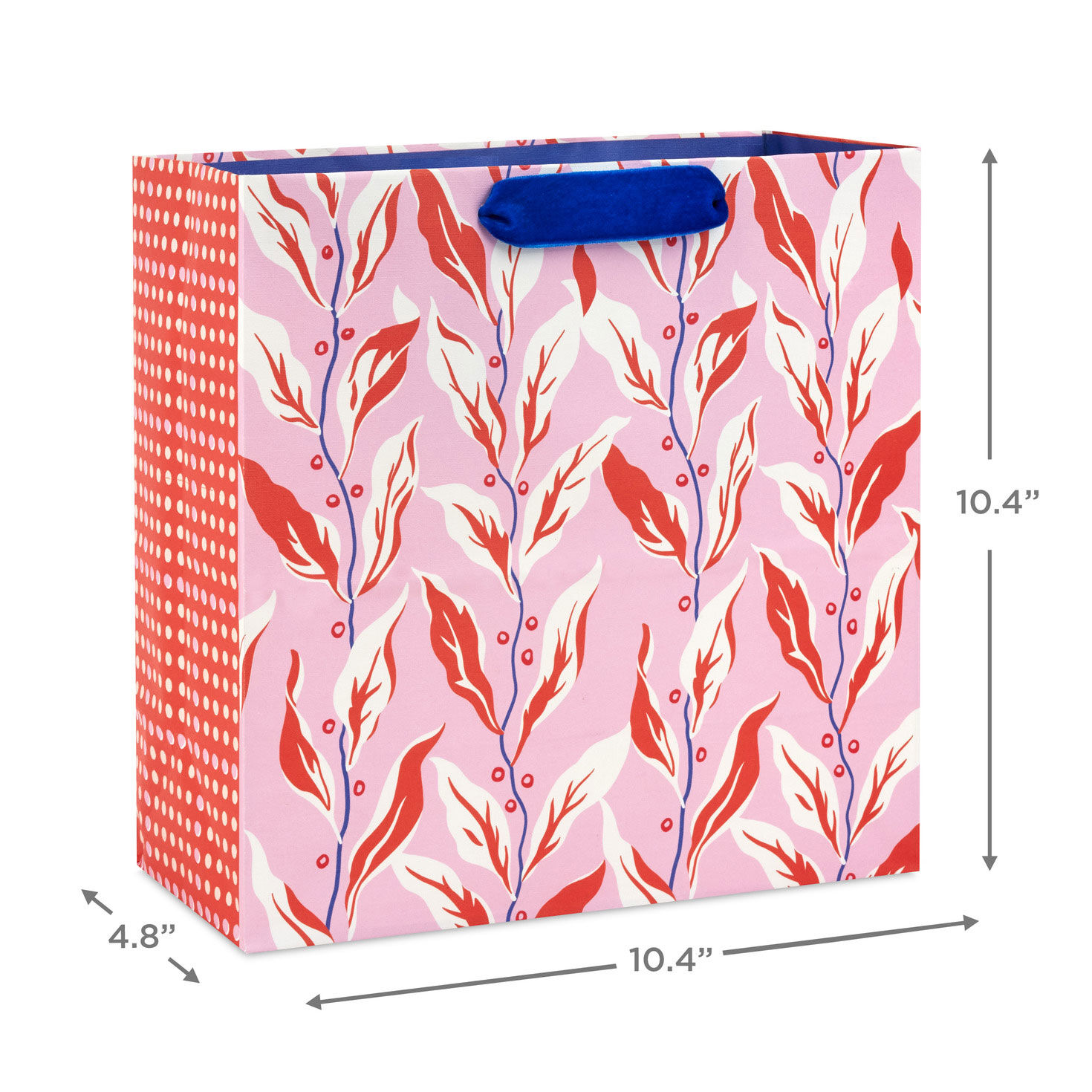 Archives Pink and Orange Leaves Large Gift Bag measurement image number 3