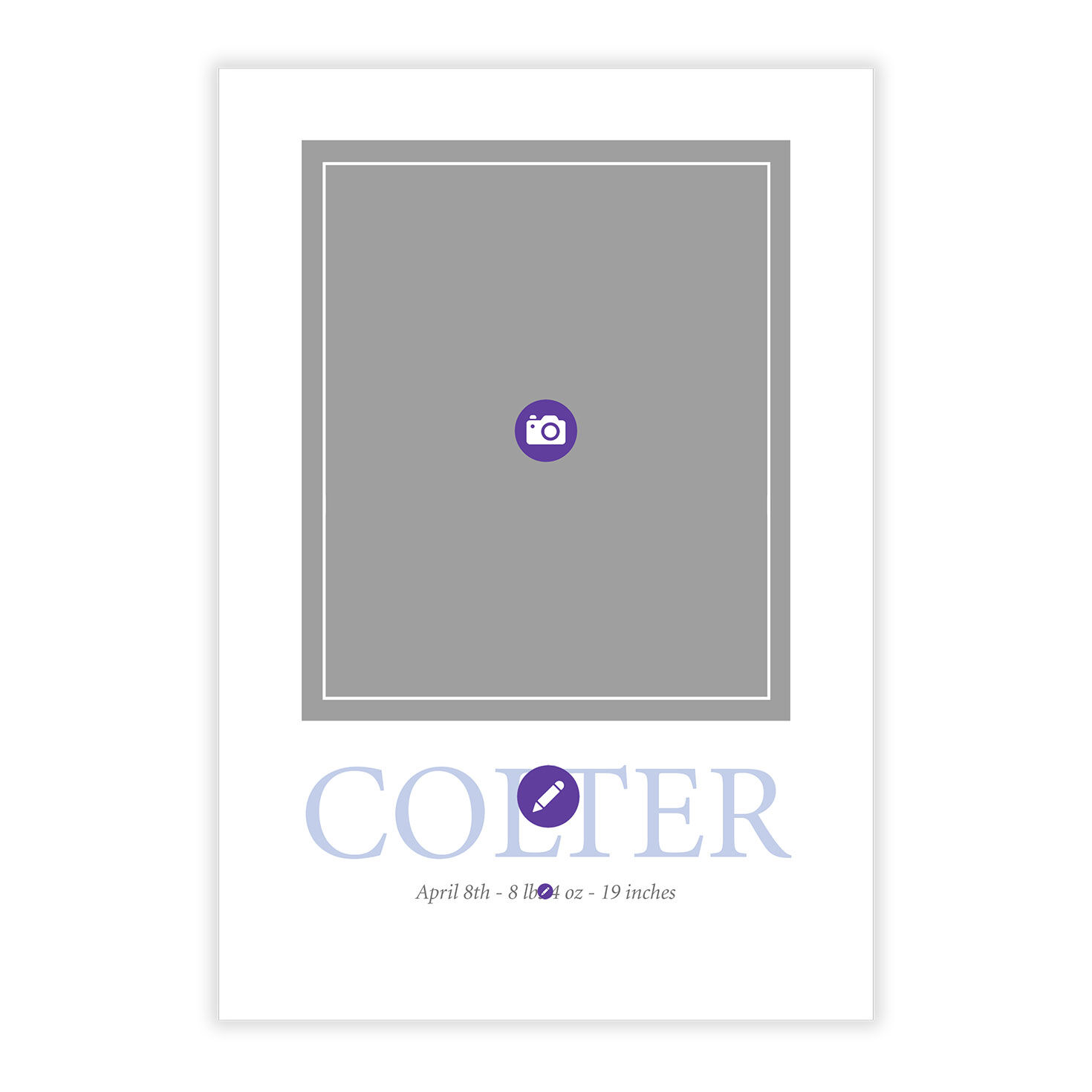 Square Frame Blue Birth Announcement, , large image number 5