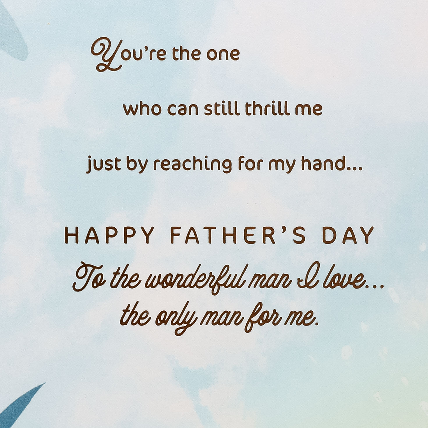 Blue Botanical Print Husband Father's Day Card Sentiment image number 2