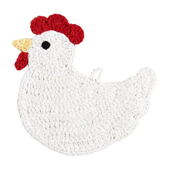 Mud Pie Chicken Crocheted Trivet, , large image number 1