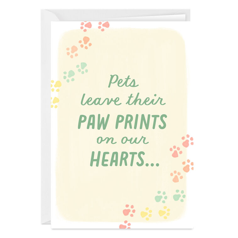 Beloved Paw Prints Custom Pet Sympathy Card
