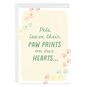 Colorful Pawprints Folded Pet Sympathy Photo Card  image number 1