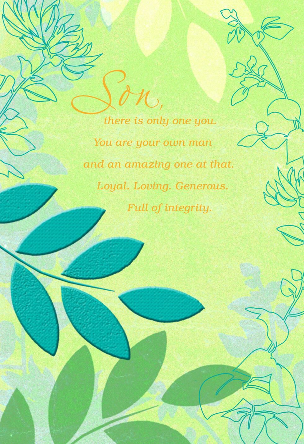 Only One You Birthday Card for Son