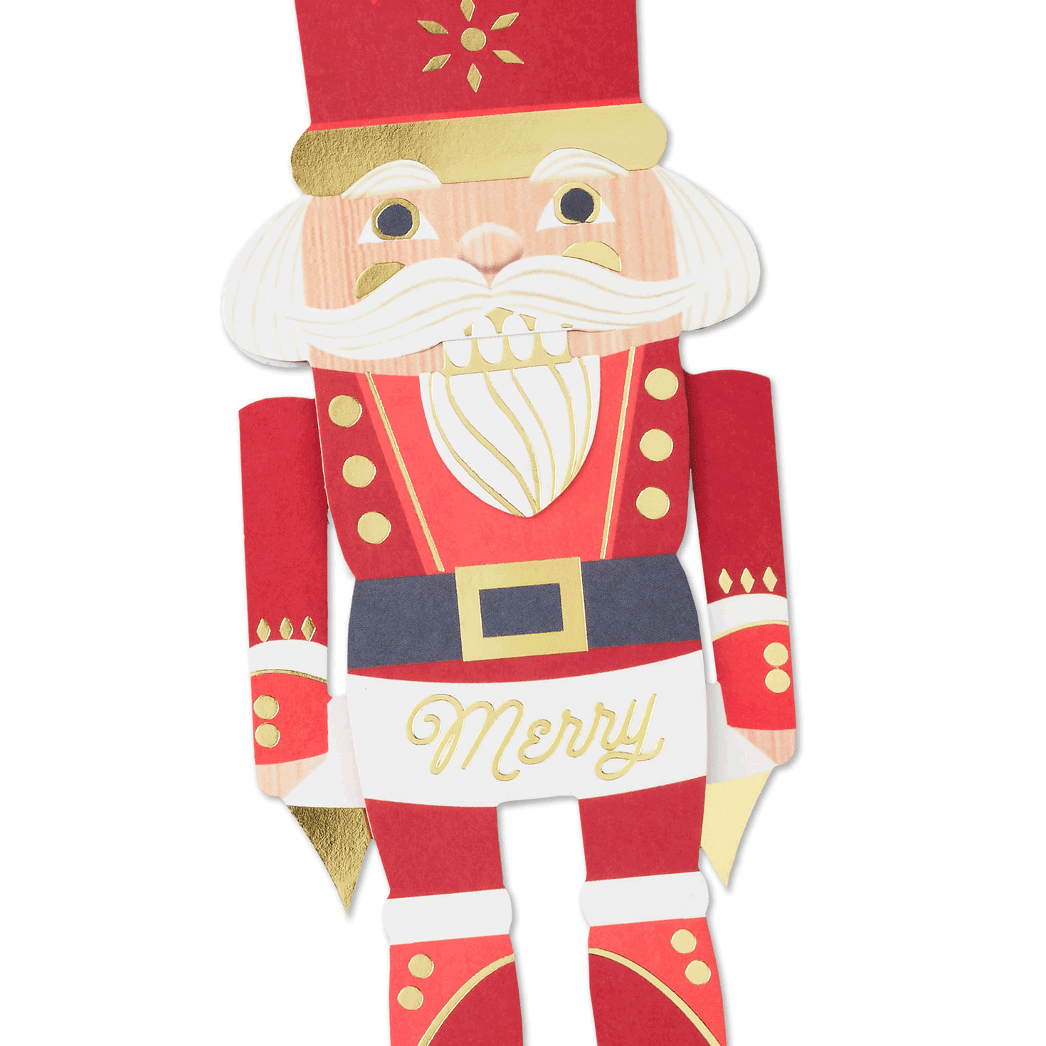 Red and Gold Moveable Nutcracker Christmas Card  image number 2