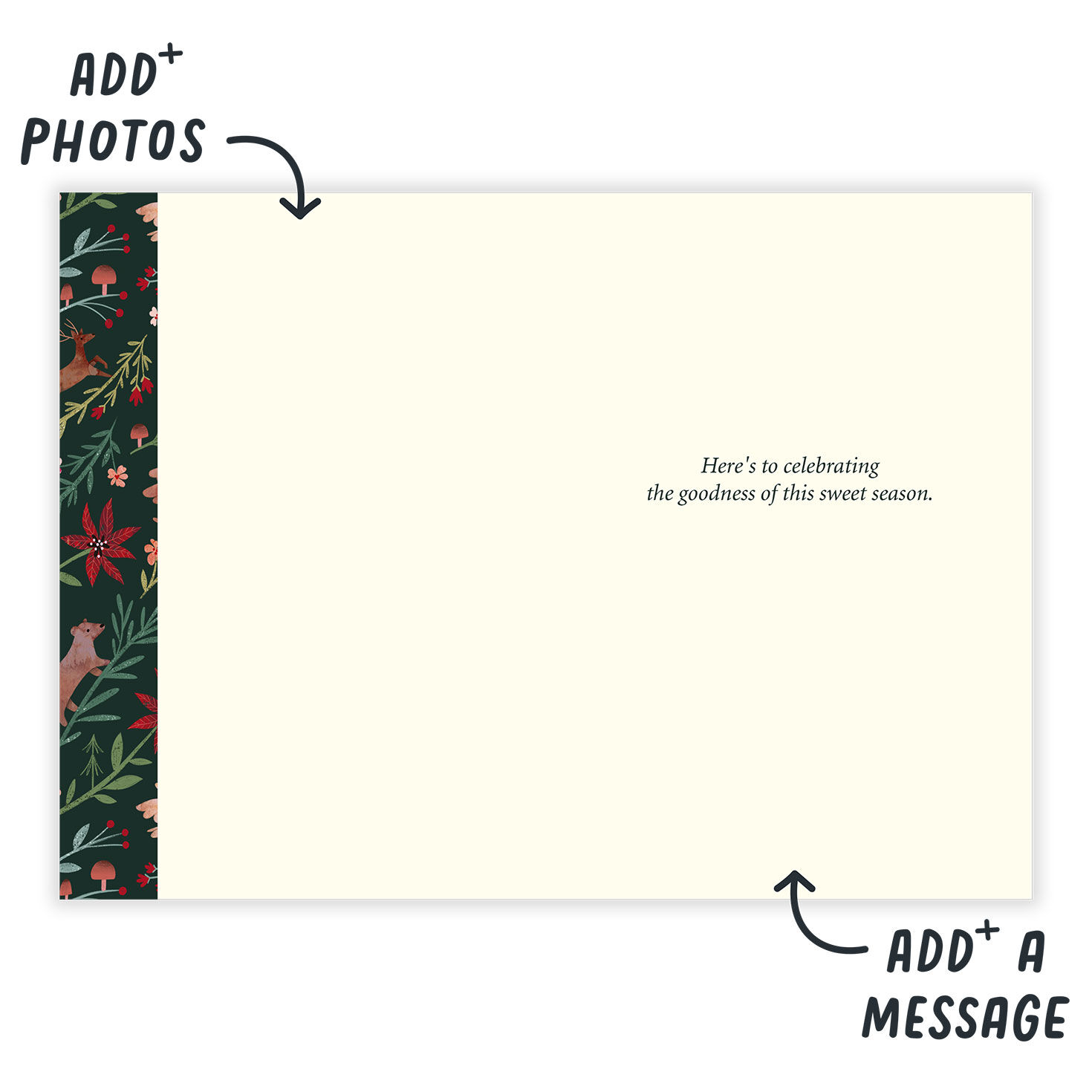 Colorful Woodland on Green Christmas eCard, , large image number 3