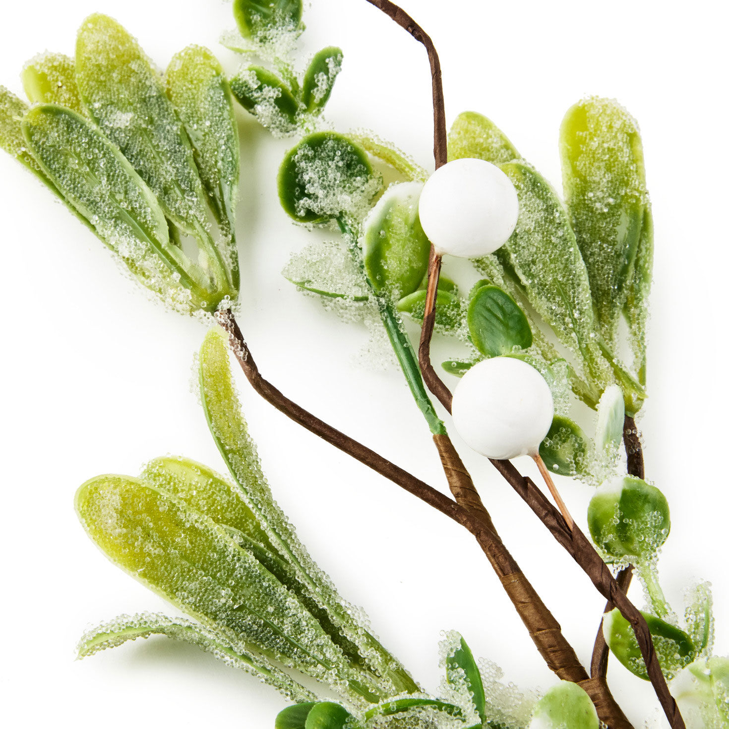 Faux Winter Foliage Holiday Gift Wrap Accessory closeup view image number 3