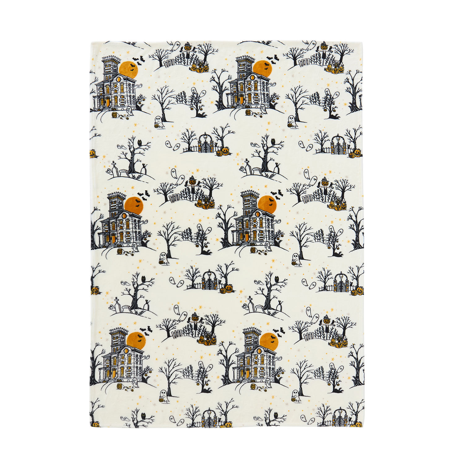Hallmark Multicolor 50" x 70" Plush Halloween Throw Blanket front flat image number 2