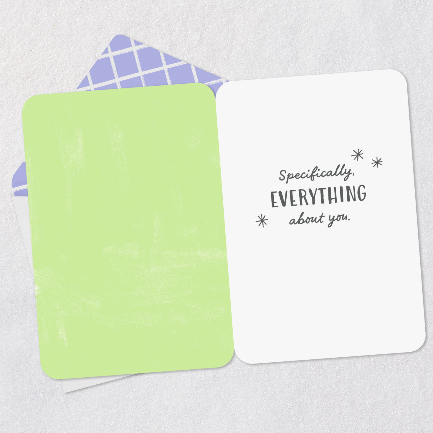 Gazing Tabby Cat Romantic Love Card Open card with envelope image number 3