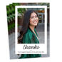 Thanks White Frame Flat Graduation Thank You Card, , large image number 1