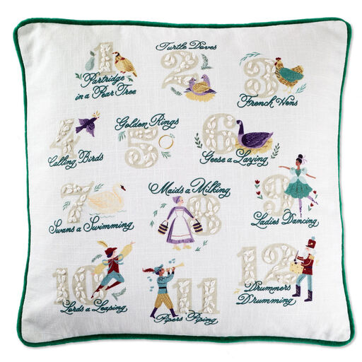 The 12 Days of Christmas Decorative Throw Pillow, 18x18, 