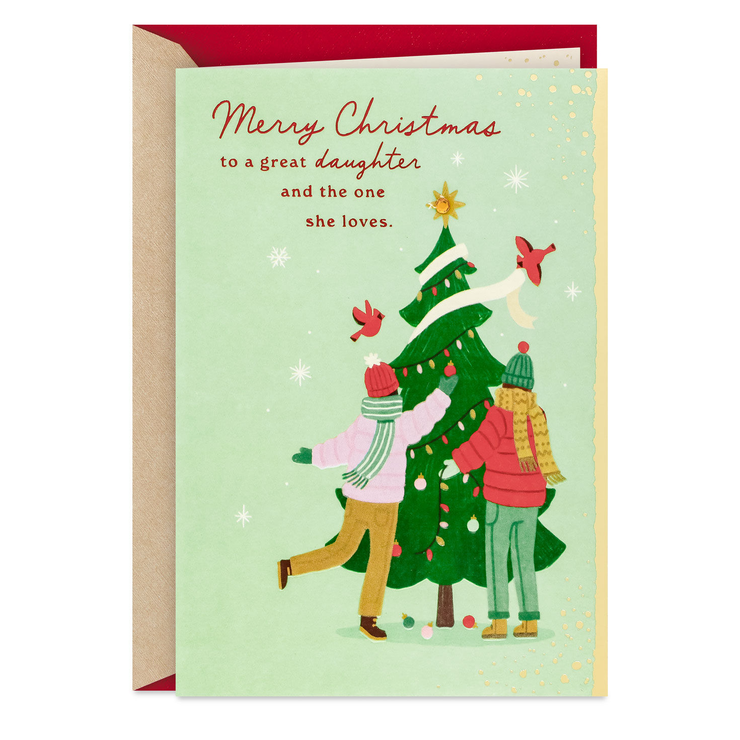 Enjoy the Wonder of the Season Christmas Card for Daughter and Partner