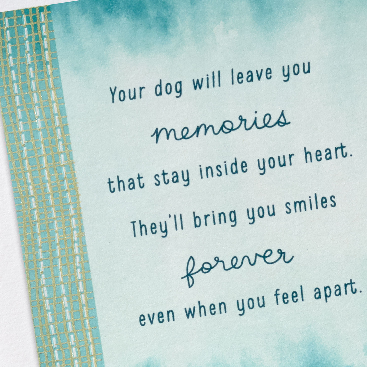 Paw Prints on Blue Dog Sympathy Card Card Front Detail image number 4