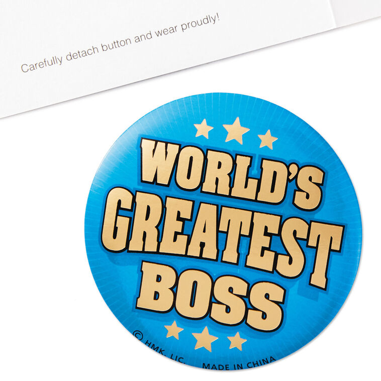 World's Greatest Boss Button Funny Boss's Day Card From All attachment image number 5