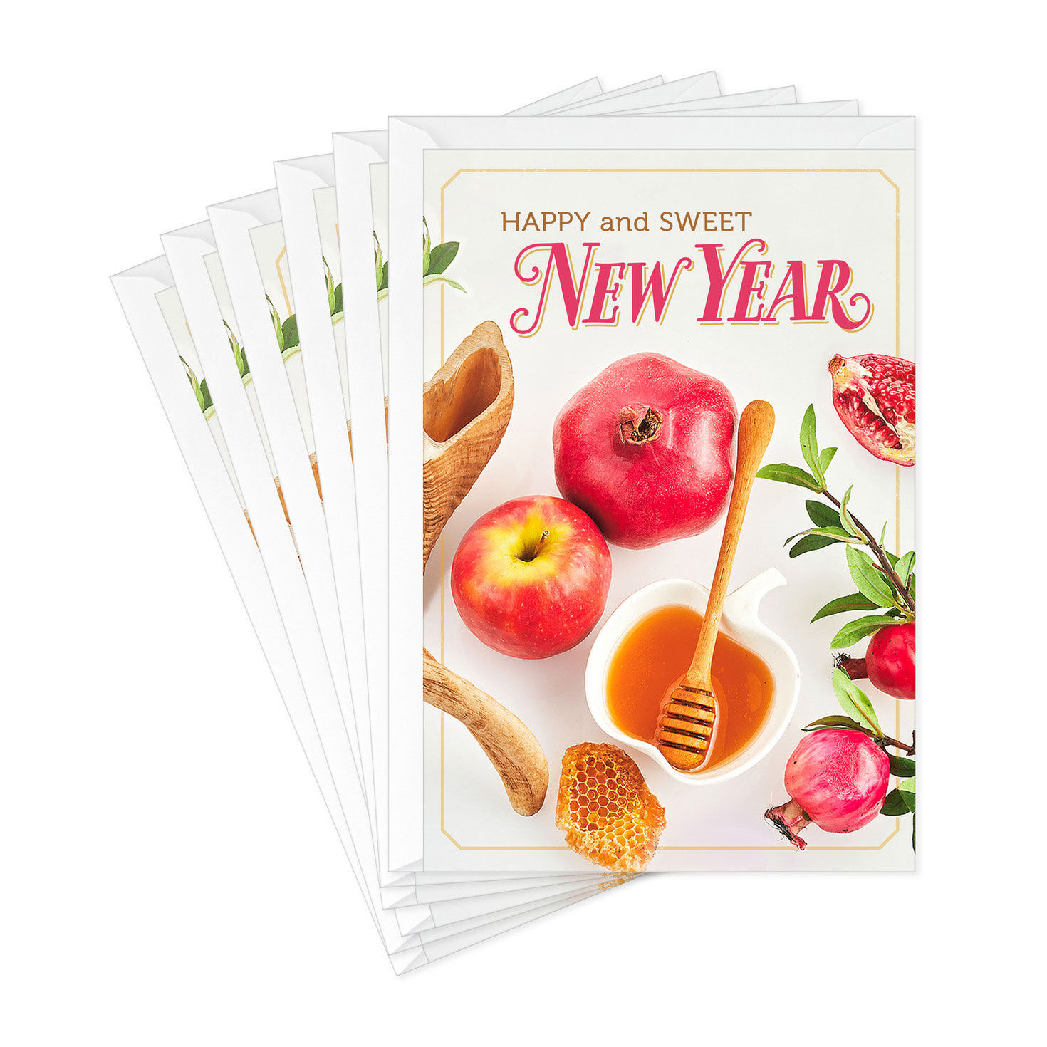 Apples, Pomegranates and Honey Rosh Hashanah Cards, Pack of 6