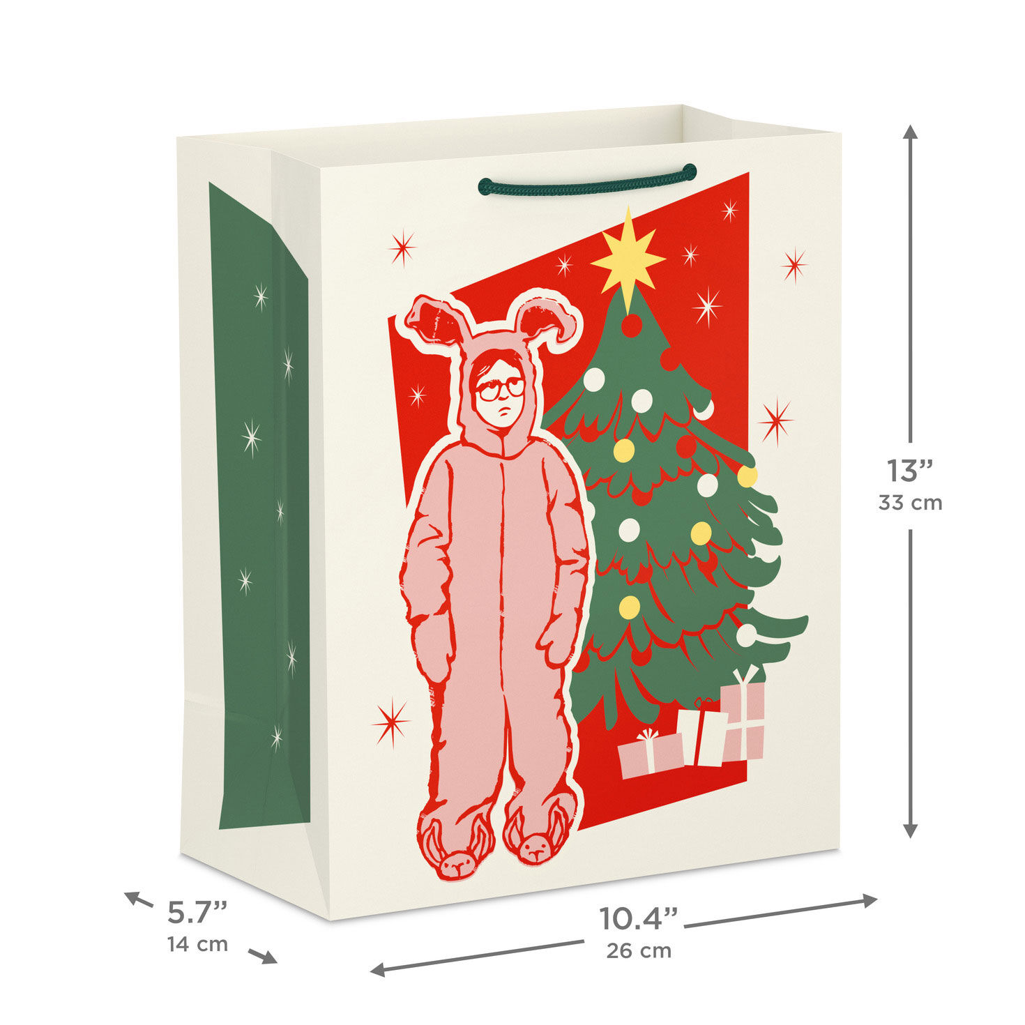 A Christmas Story Bunny Suit Large Christmas Gift Bag measurement image number 3
