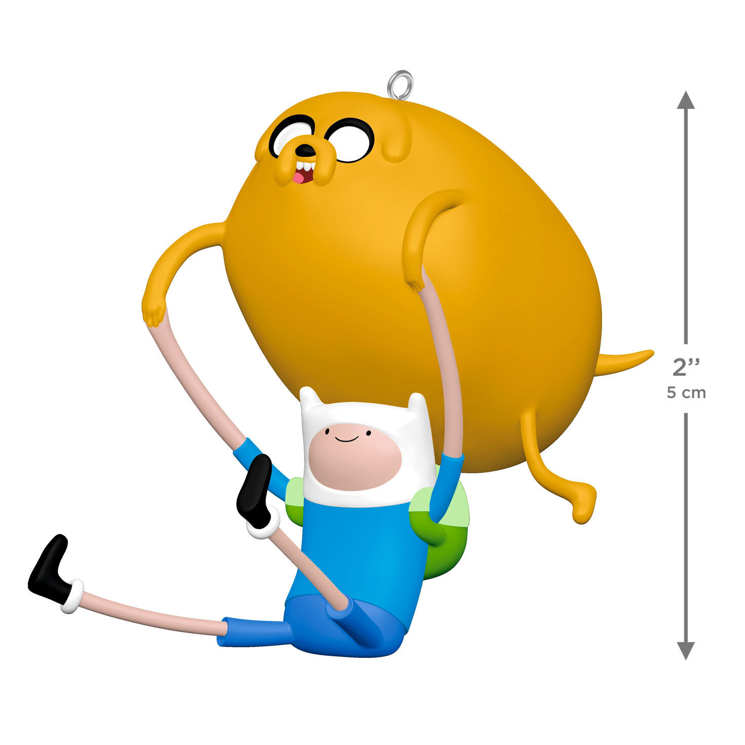 Yellow Dog Jump Over Boy in Blue Keepsake Ornament measurement image number 3