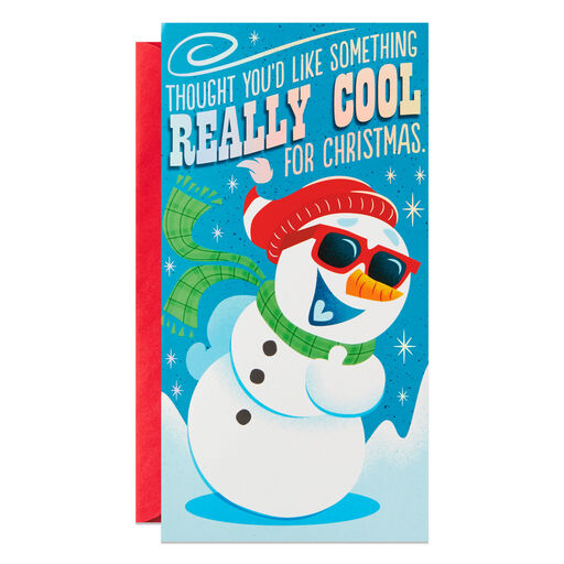 Cool Snowman Pop-Up Money Holder Christmas Card, 