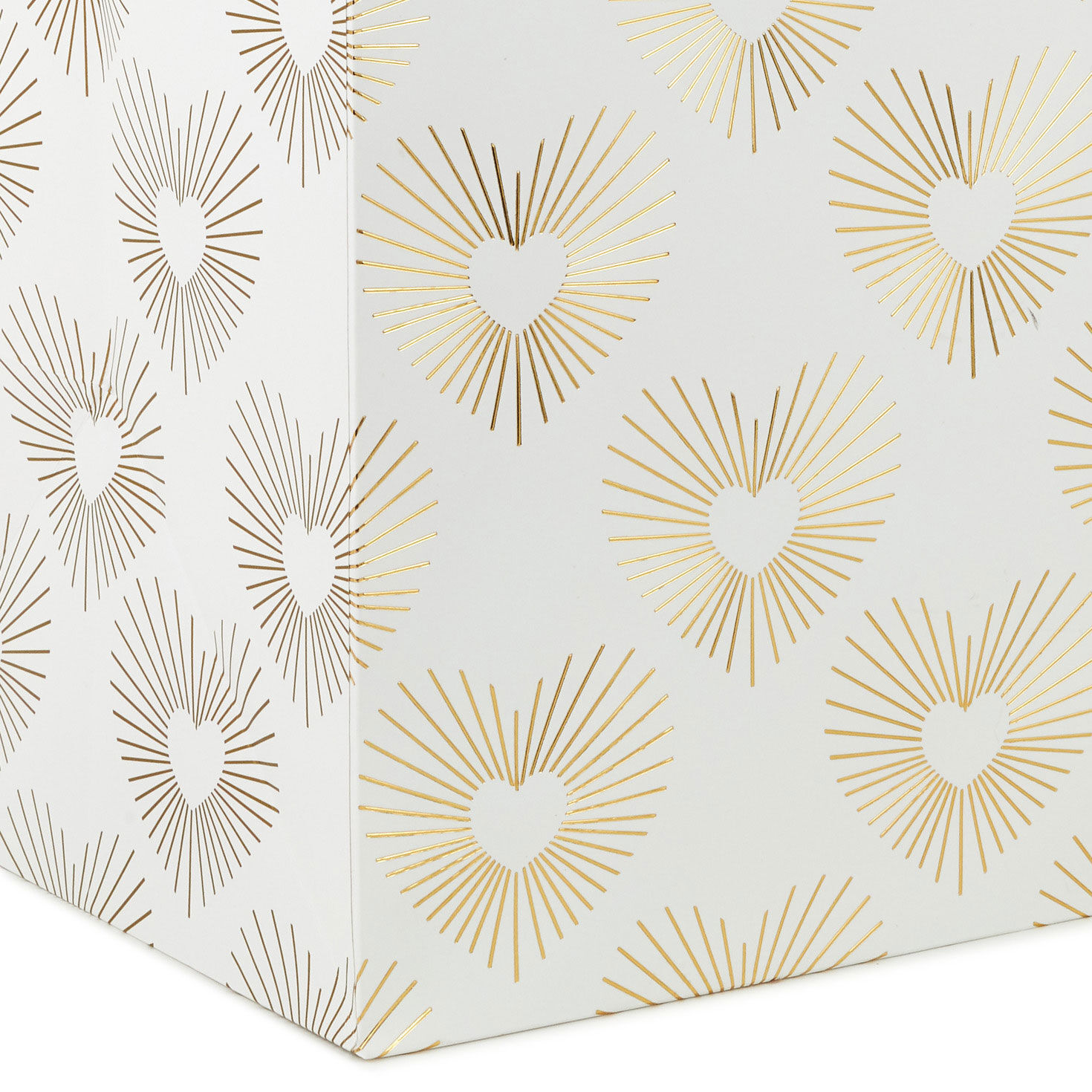 Gold Hearts on White Extra-Deep Gift Bag Base/Side Detail image number 5