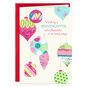 Pink and Teal Ornaments Christmas Card for Granddaughter Card Front image number 1