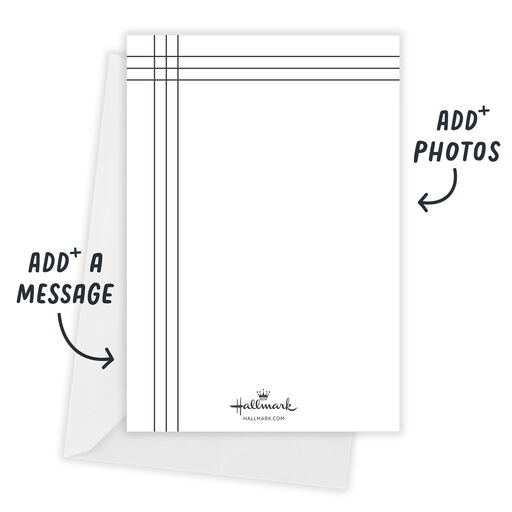 Lines on White Top Nine Flat Holiday Photo Card, 