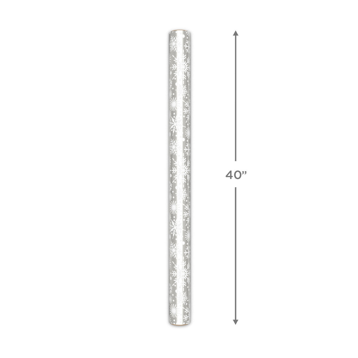 Snowflakes on Silver Foil Holiday Wrapping Paper Roll  image number 5