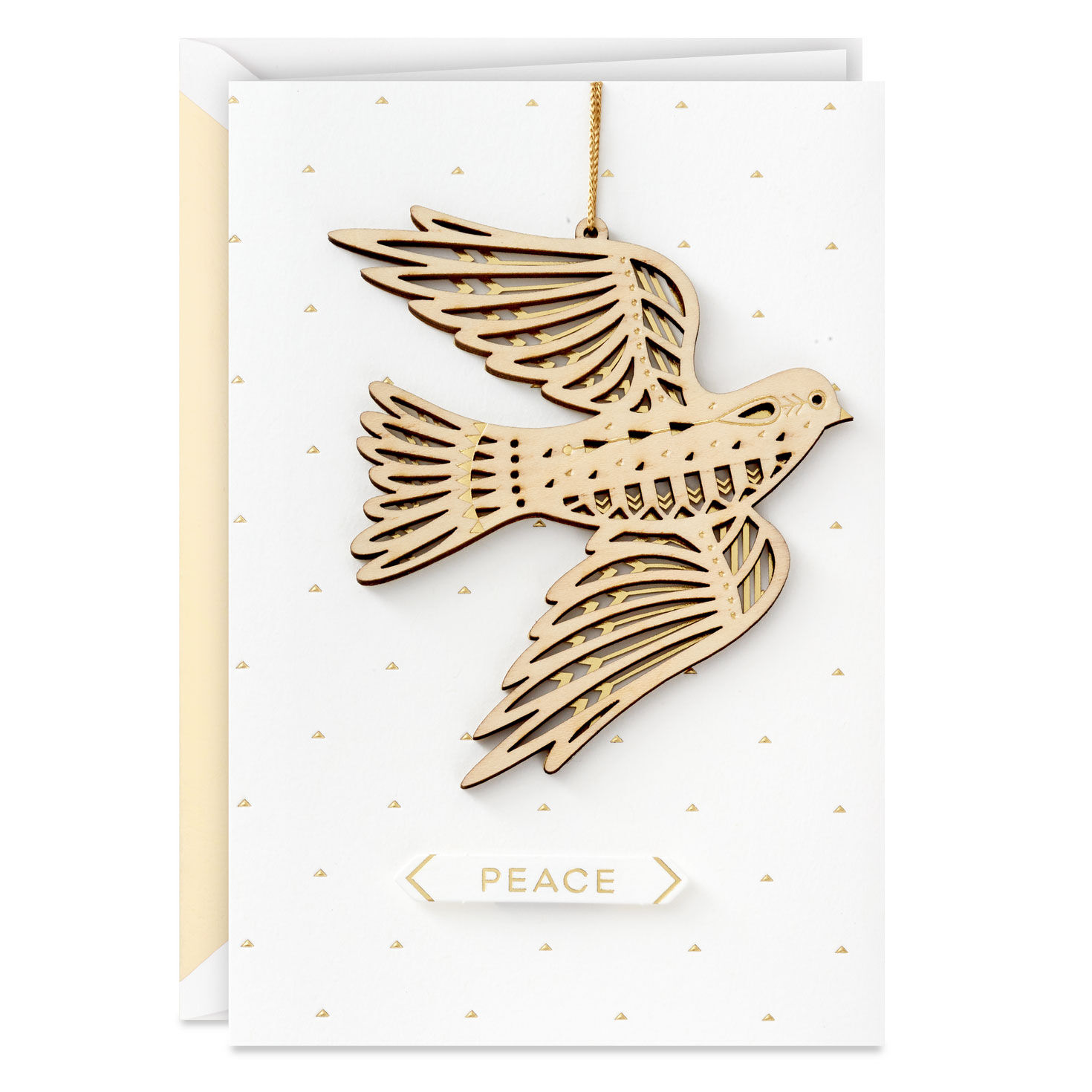 Peace Dove Christmas Card With Ornament