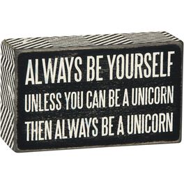 Primitives by Kathy Be a Unicorn Box Sign, Primitives by Kathy Be a Unicorn Box Sign, , large