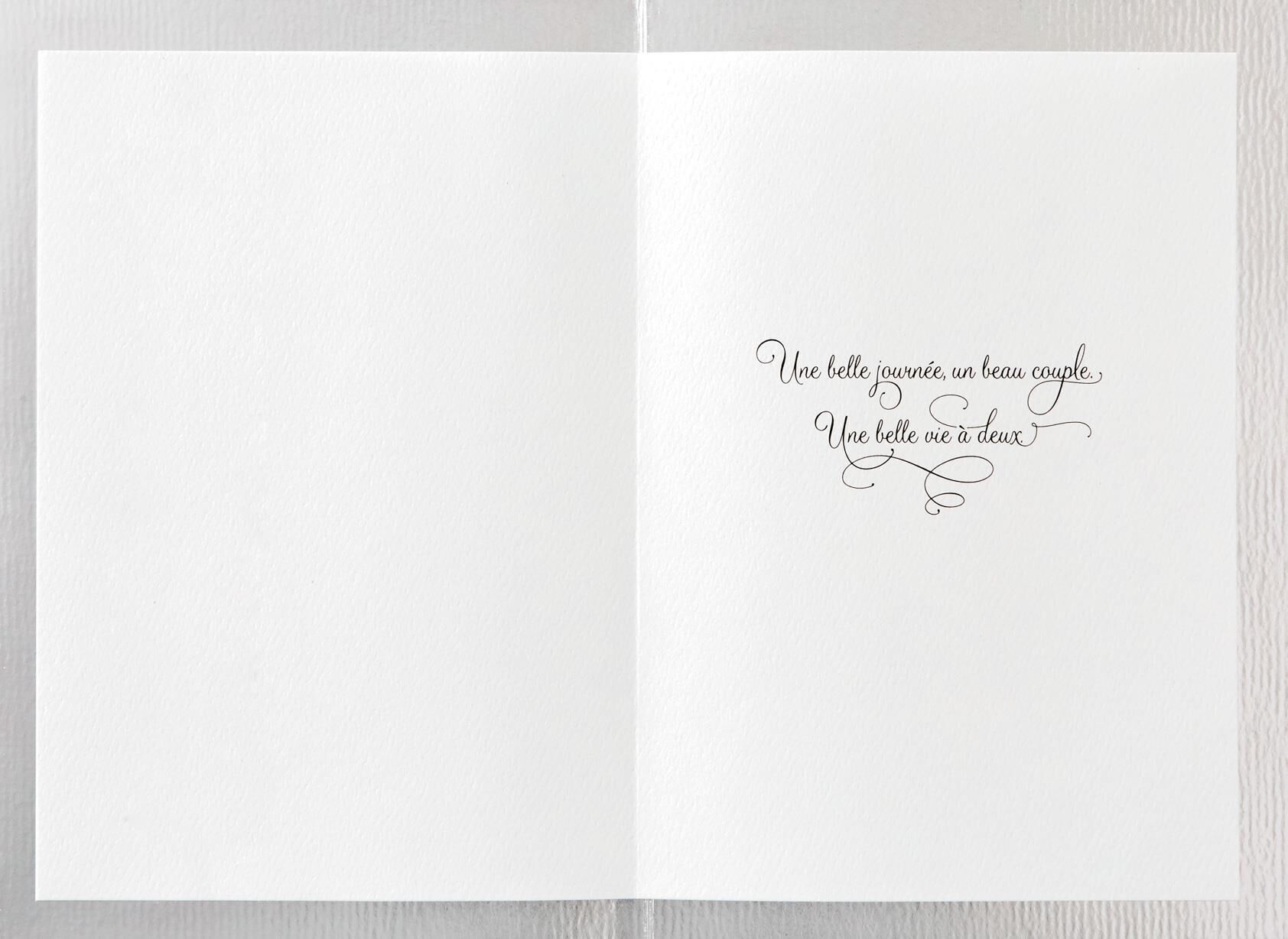 Bride and Groom French-Language Wedding Card