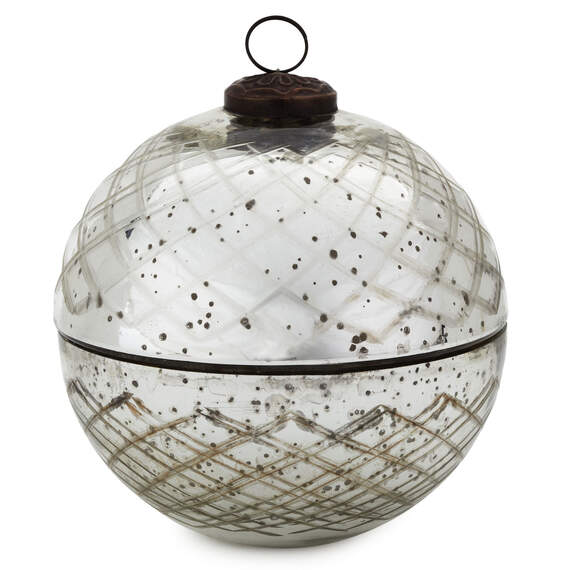 Fresh-Cut Pine Mercury Glass Ball Ornament Candle