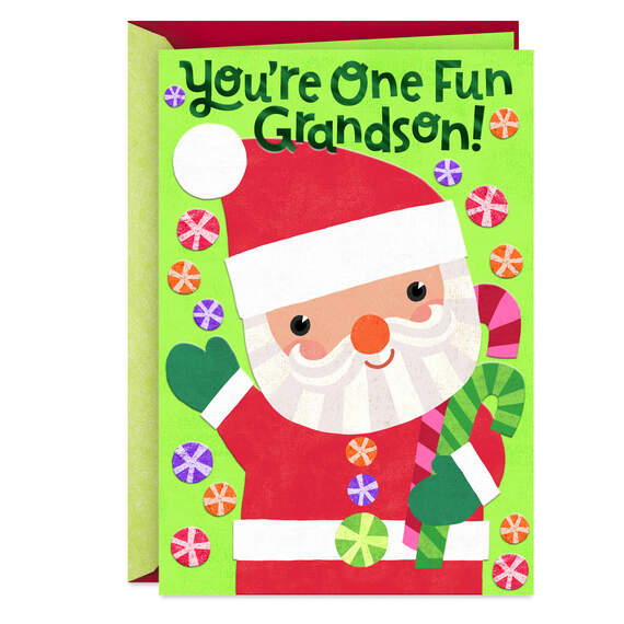 You're One Fun Grandson Christmas Card for Kids