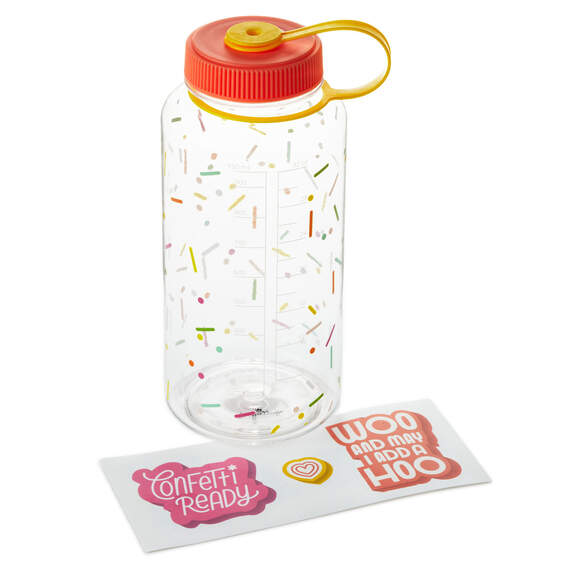 Confetti Water Bottle With Stickers, 32 oz., , large image number 1