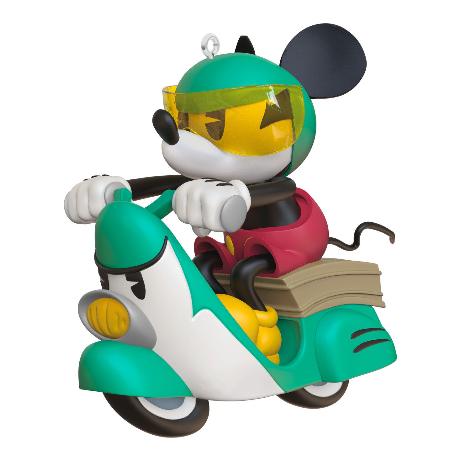 Mickey on Green White Scooter Keepsake Ornament Back image number 6