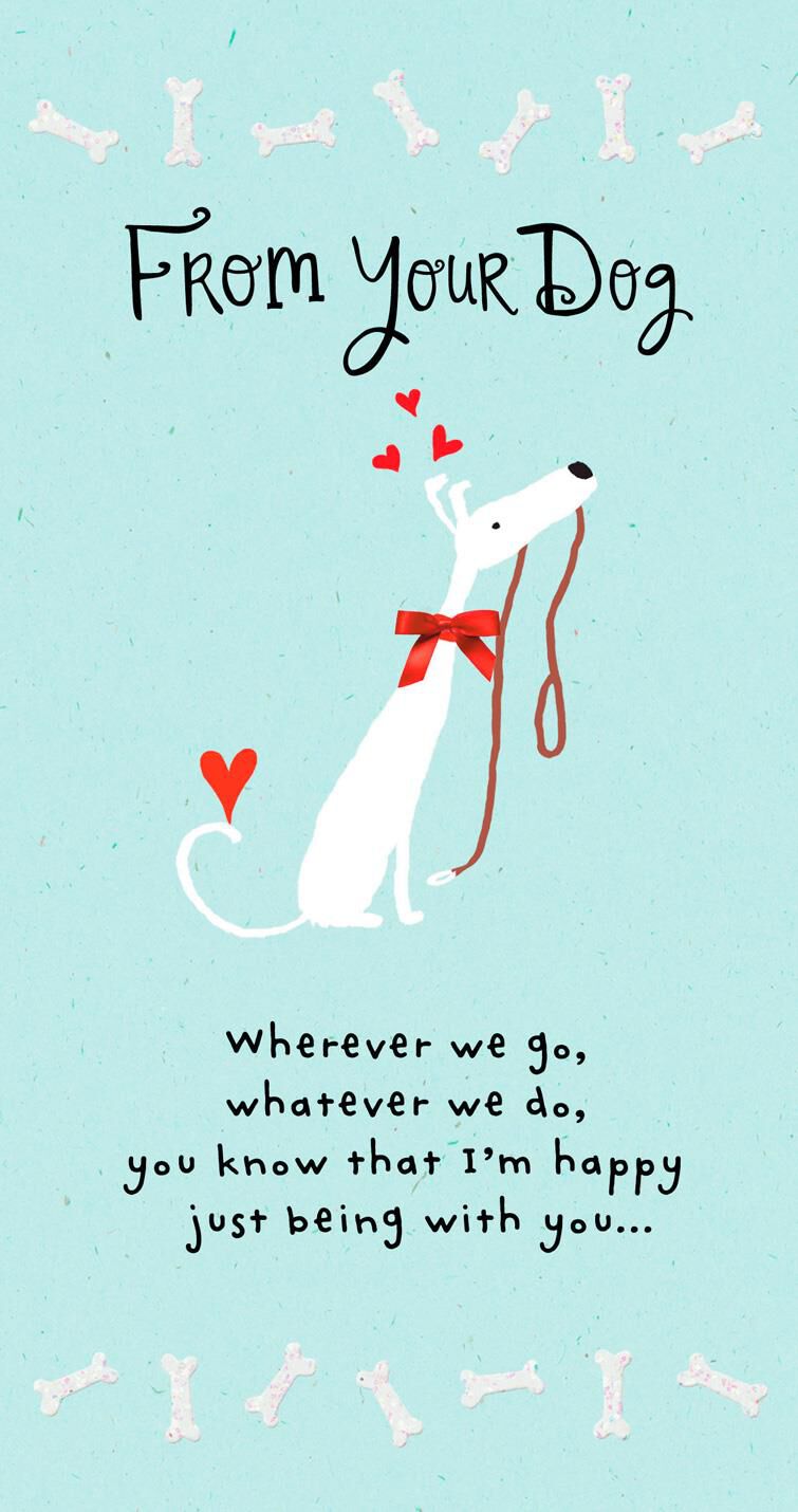 Dog With a Leash Funny Mother's Day Card From the Dog