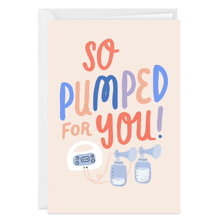 So Pumped for You Funny Custom New Mom Card