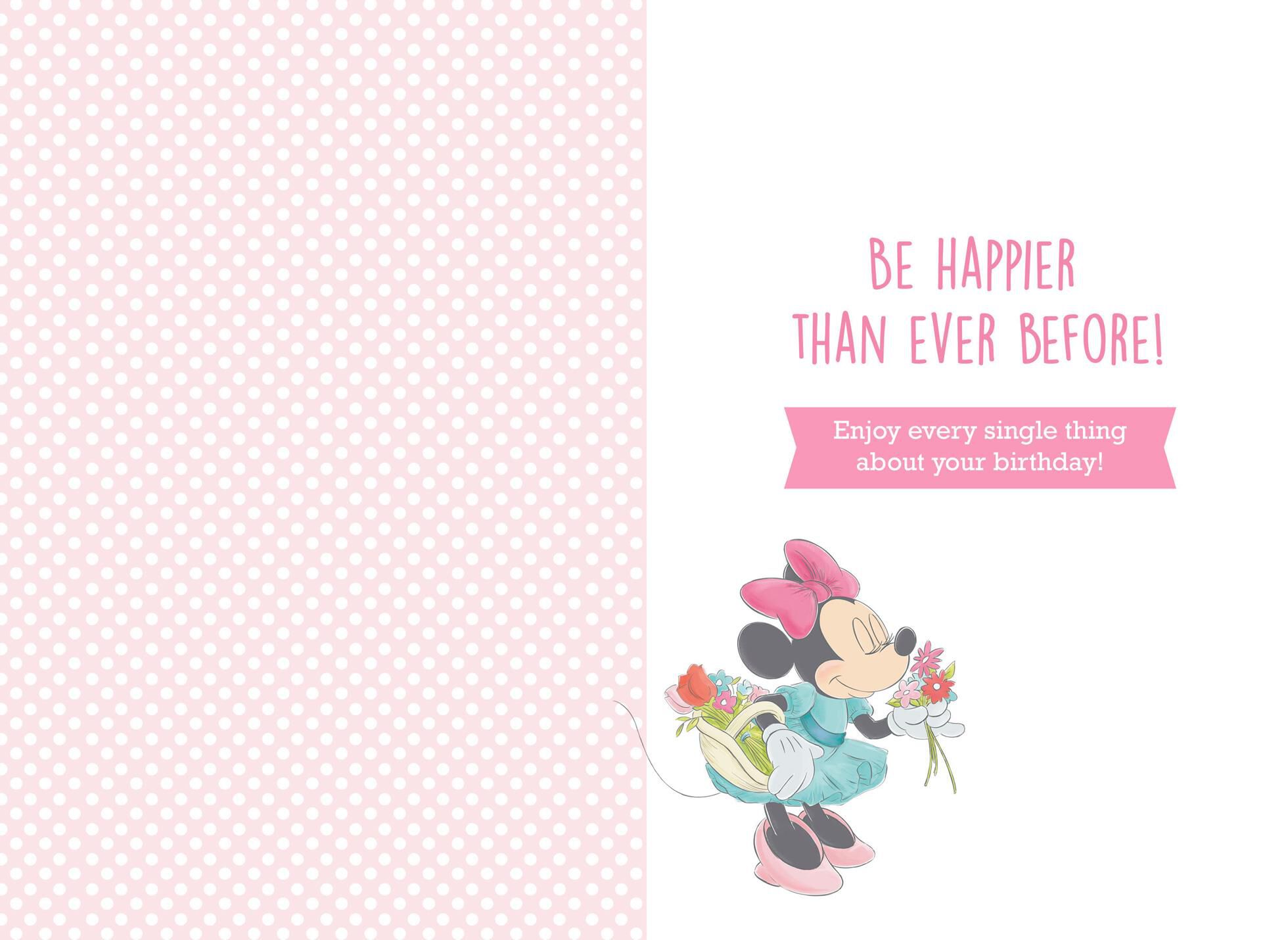 Disney Minnie Mouse Wish Bigger Birthday Card
