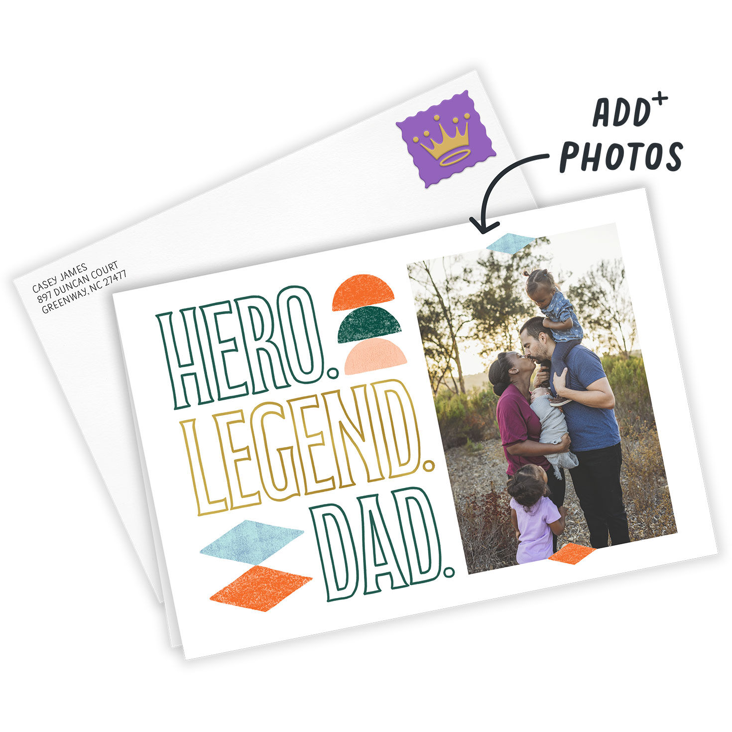 Bubble Letters Personalized Father's Day Card Card Front indicating personalization image number 2