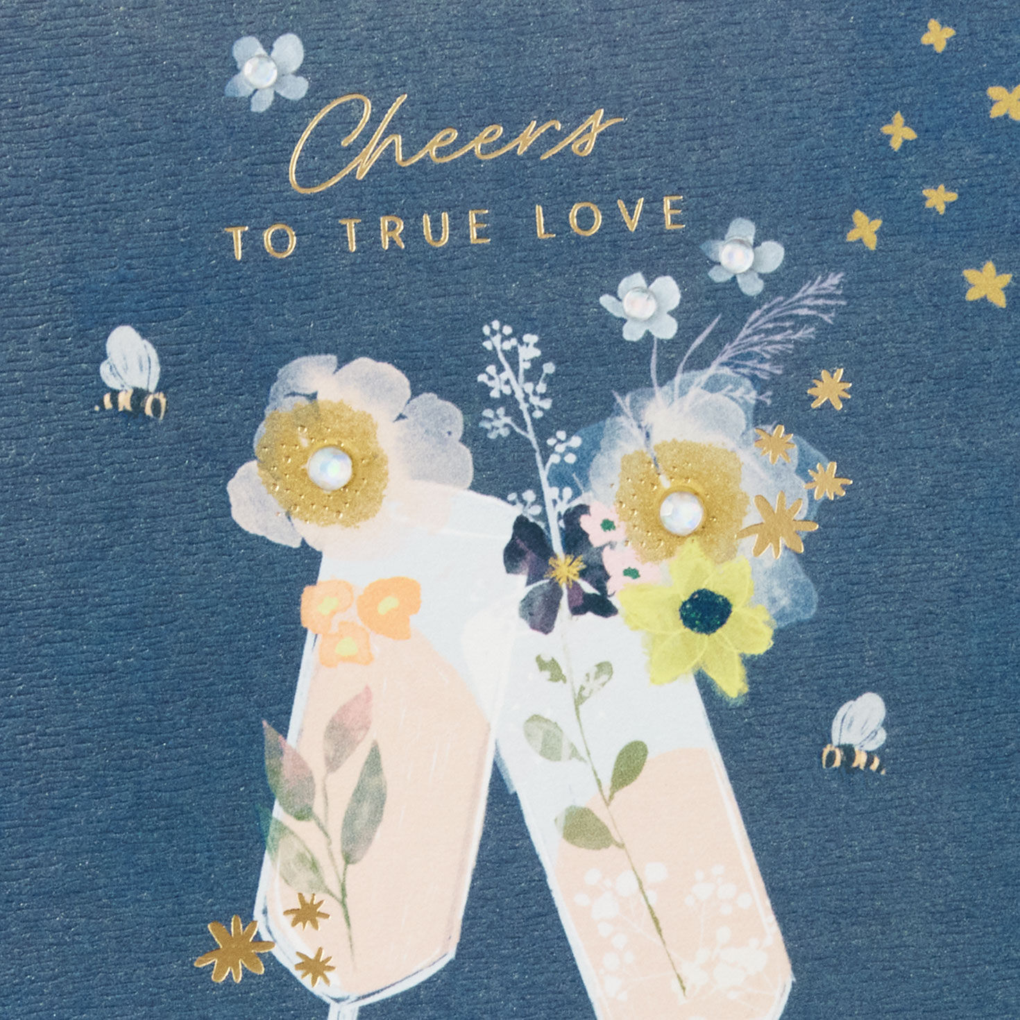 Cheers to Love Champagne Toast Anniversary Card Card Front Detail image number 4