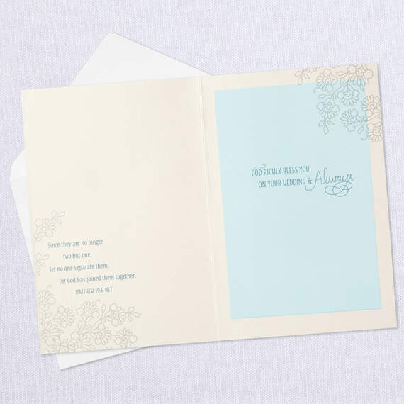 Two Hearts Joined for the Journey Religious Wedding Card, , large image number 4