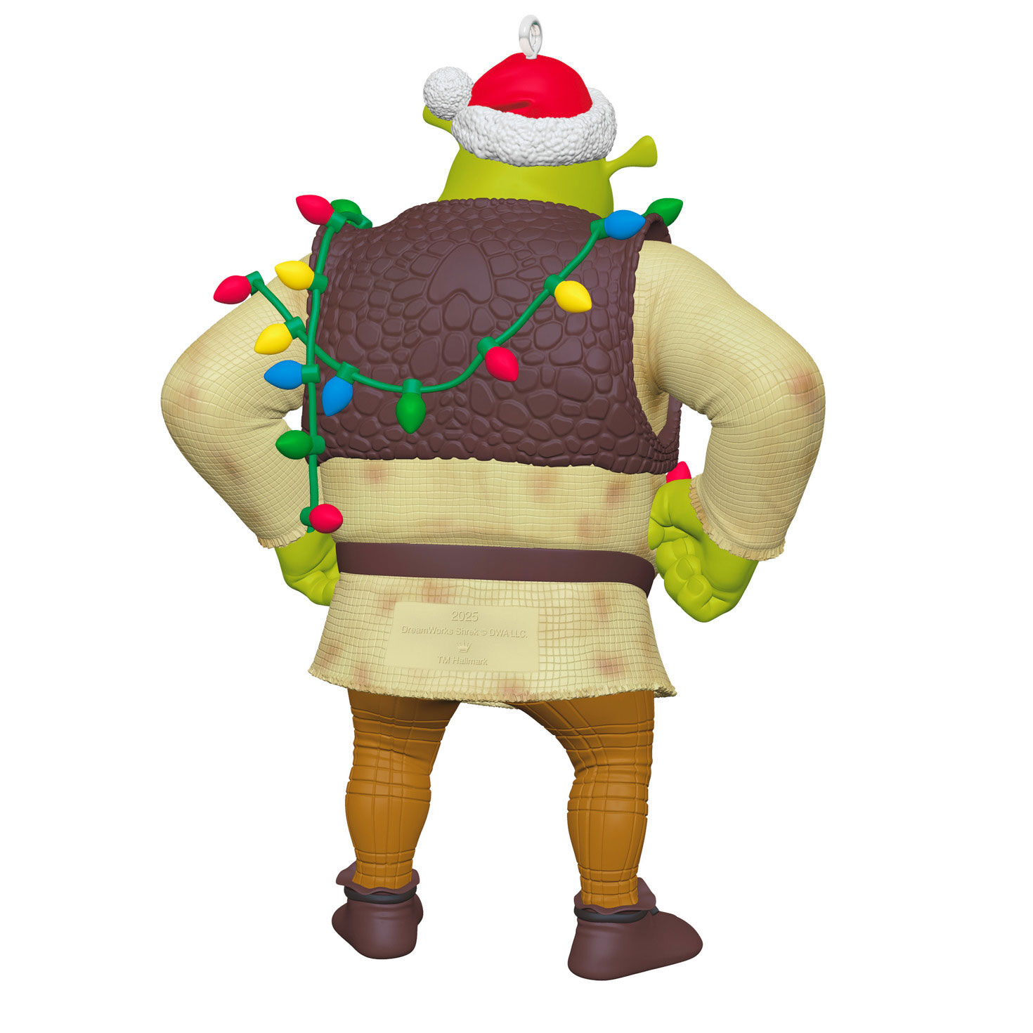 Shrek With Christmas Lights Keepsake Ornament Back image number 6