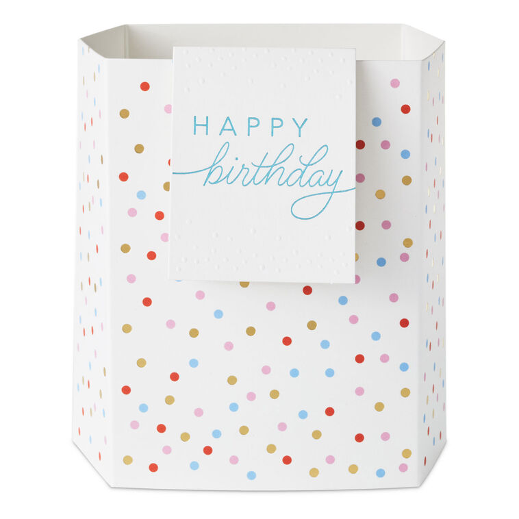 Build-a-Bouquet Happy Birthday Confetti Pop-Up Paper Vase With Mini Card