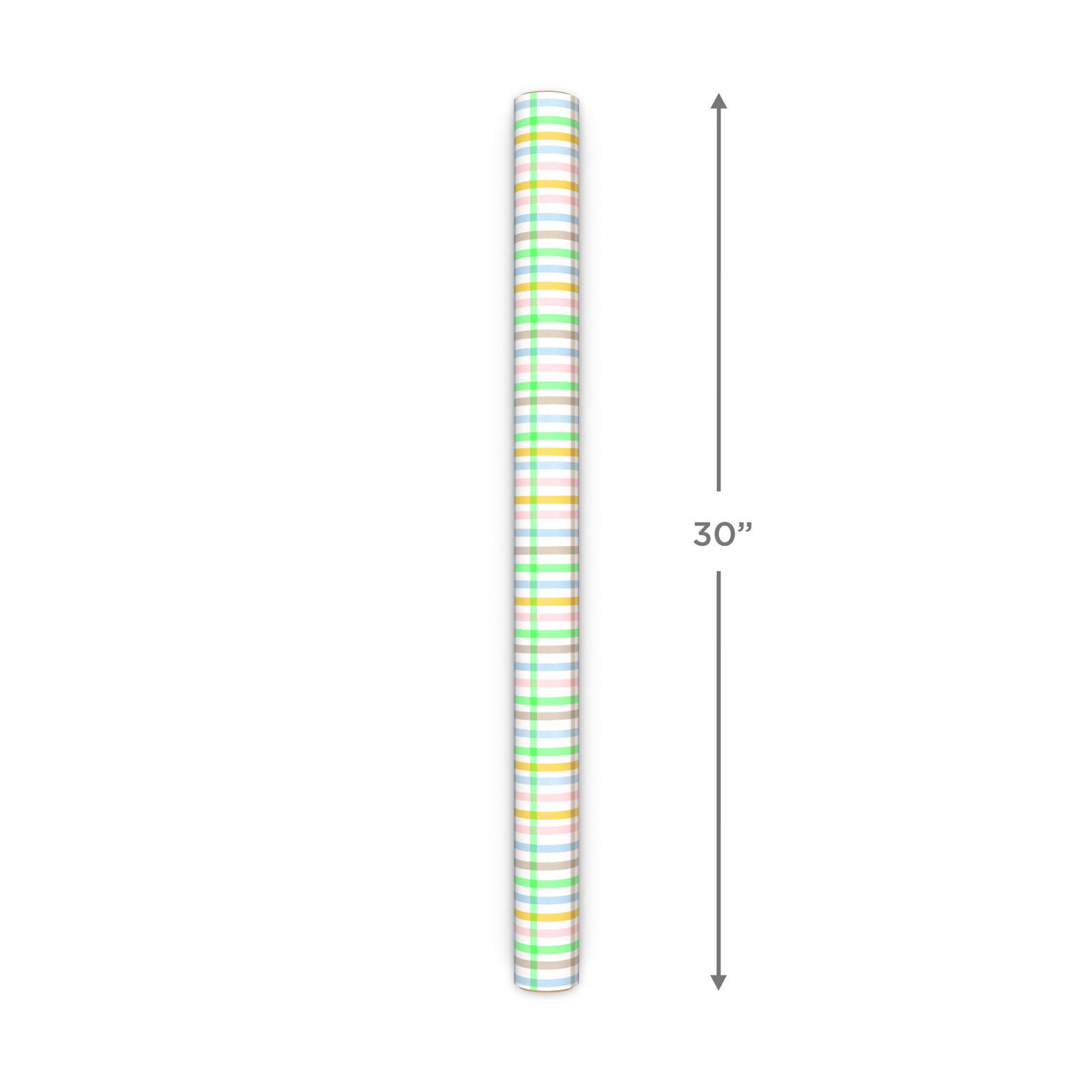 Pastel Plaid and Green Dot Reversible Gift Wrap Measurement image number 4