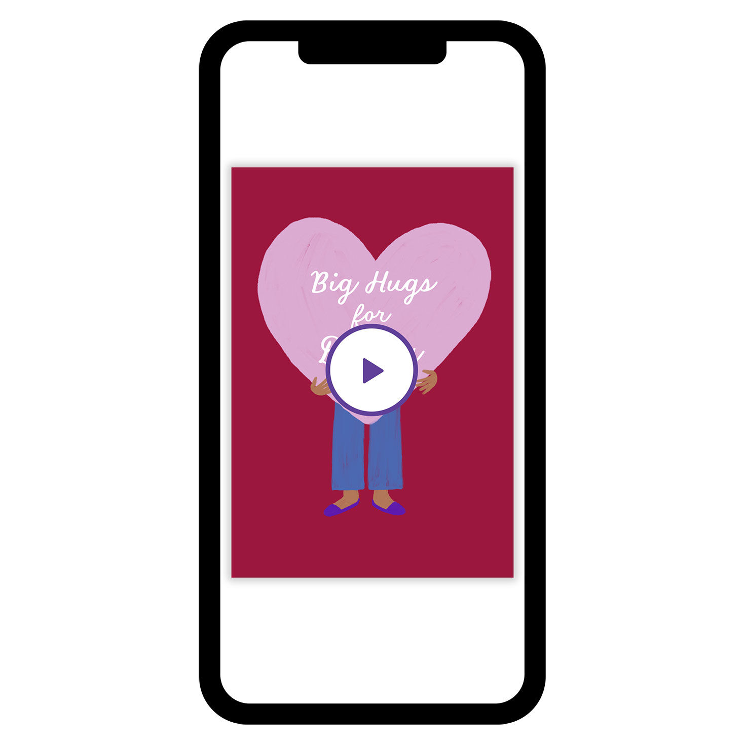 Person Holding Heart Personalized Support Card phone with card front image number 1