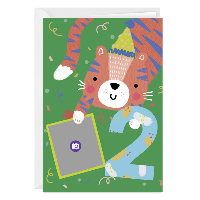 Festive Tiger Custom 2nd Birthday Card, , large image number 3