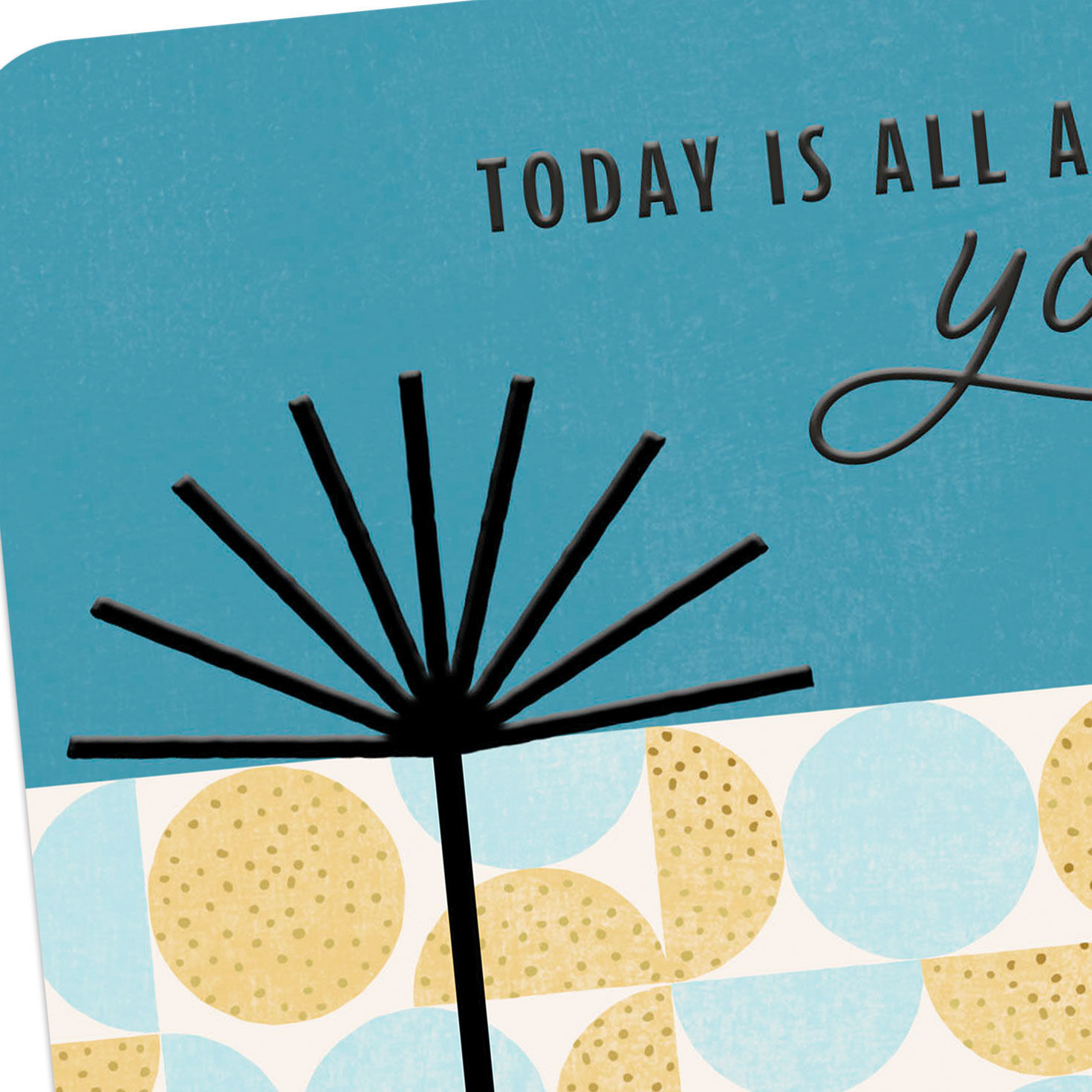 Geometric Gift on Blue Birthday Card for Him Card Front Detail image number 4