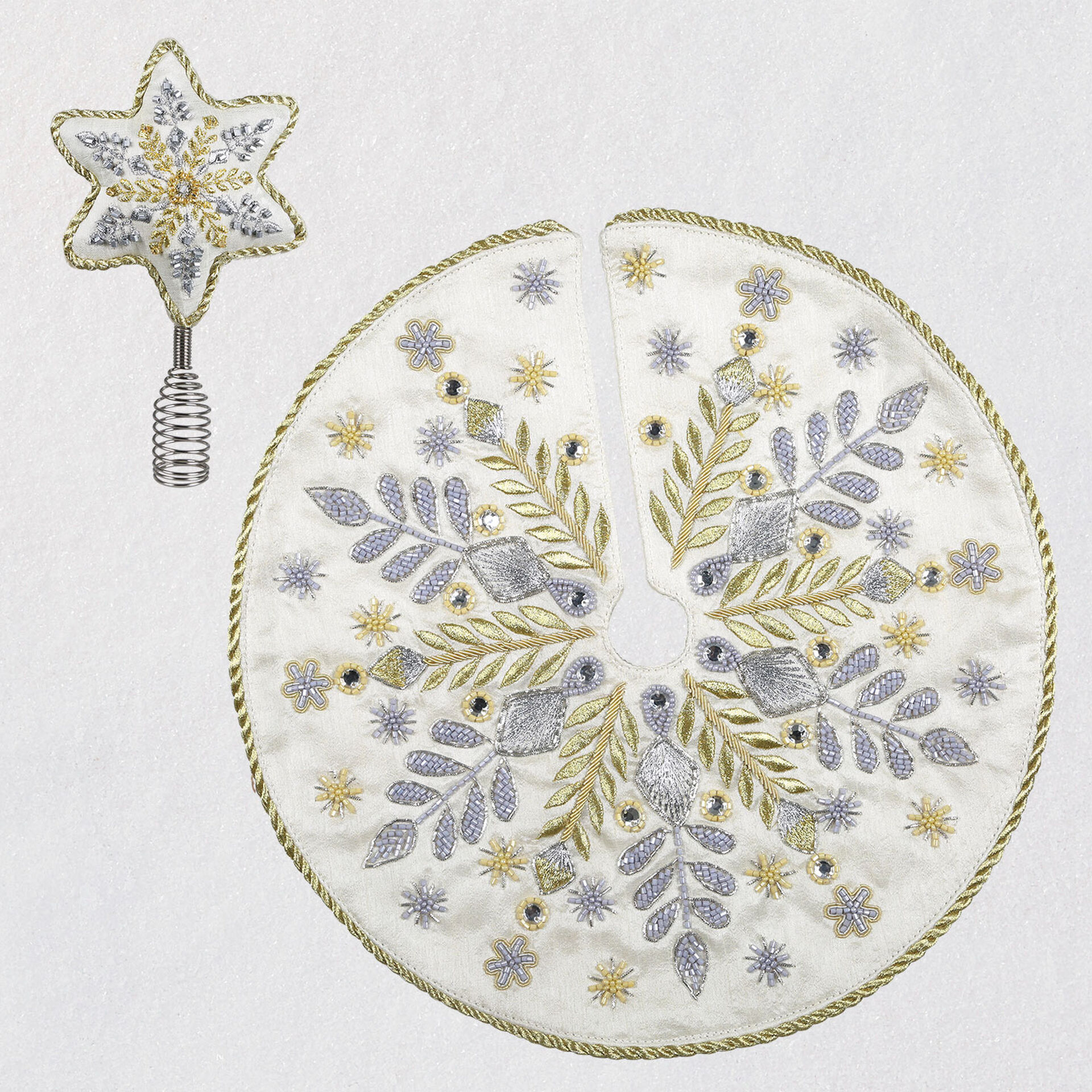 Miniature Elegant Snowflakes Tree Topper and Christmas ...