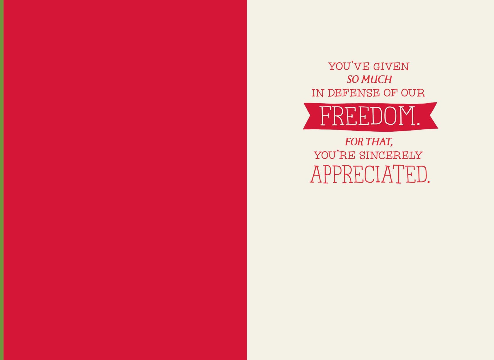 Patriotic Ornament Christmas Card for Veteran