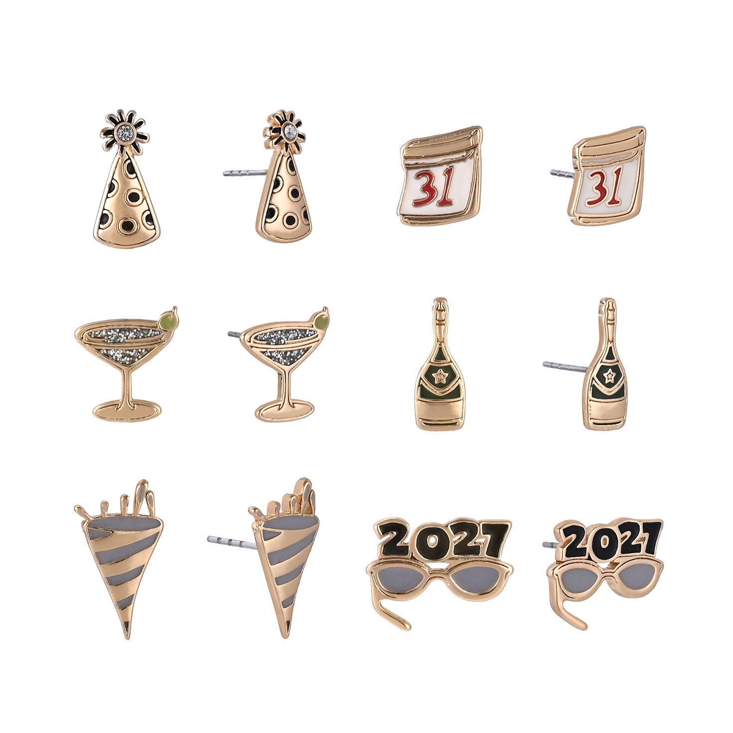6-pair New Year's Eve Earring Set