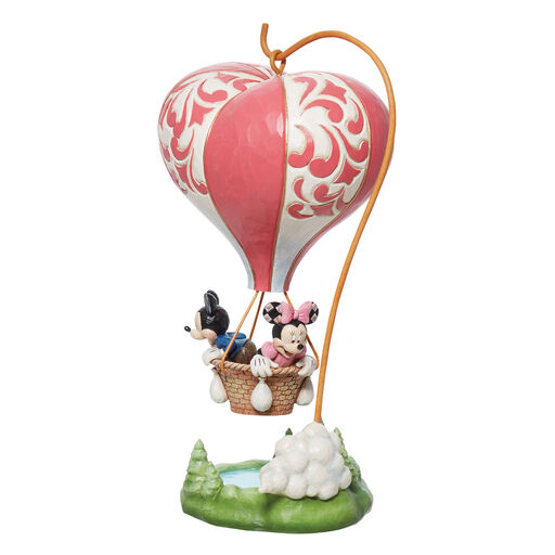 Jim Shore Disney Mickey and Minnie Heart Air Balloon Figurine, 10.75", 