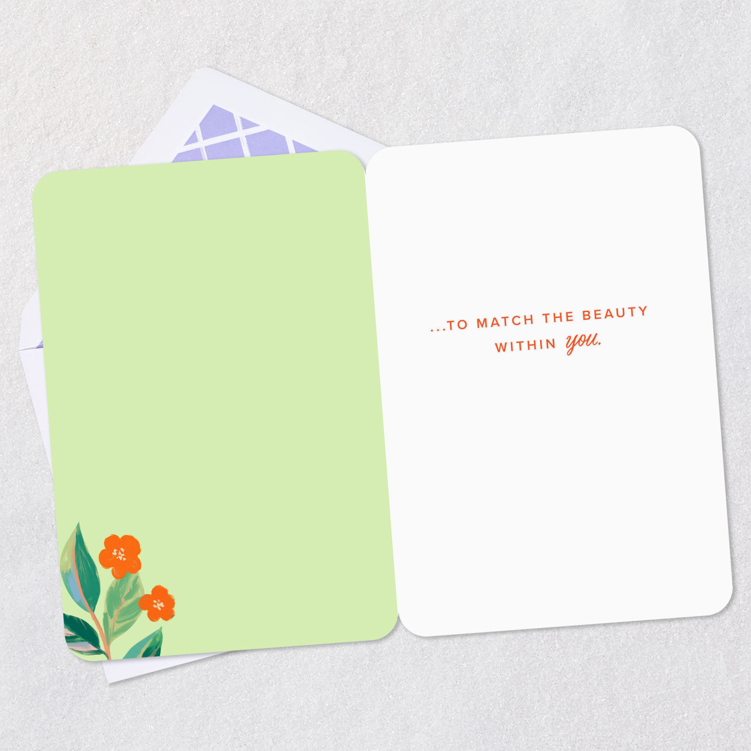 Beautiful Floral Butterfly Just Because Card Open card with envelope image number 3